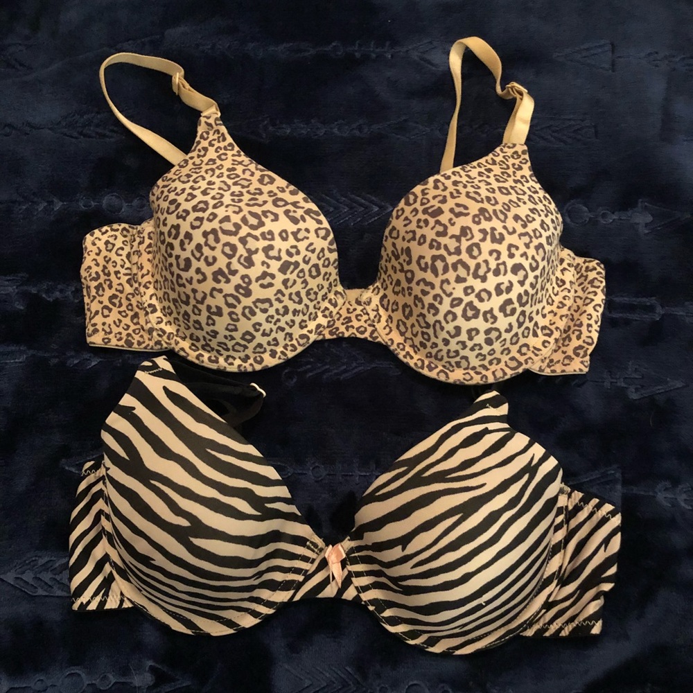 Maidenform Animal Print Bra Bundle Sz 34C